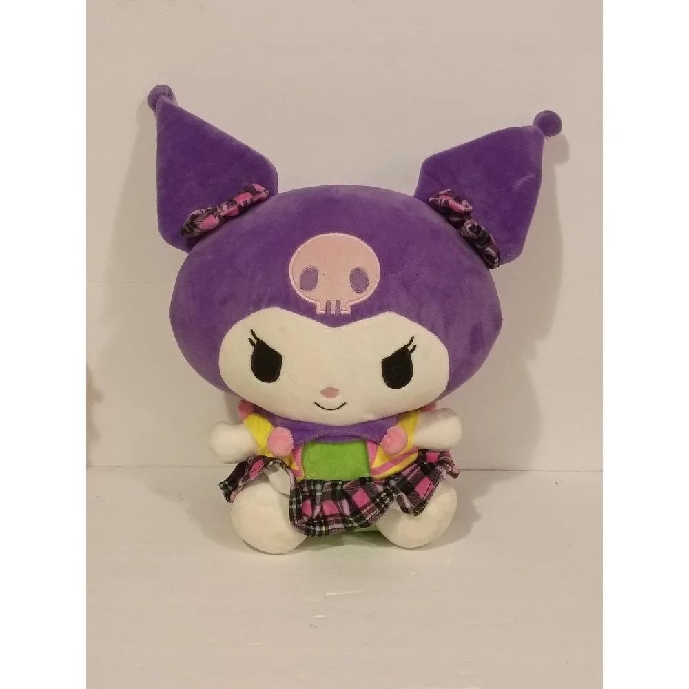 Sanrio Kuromi Plush Purple Jester Hat Plaid Skirt HelloKitty and FriendsJazwares